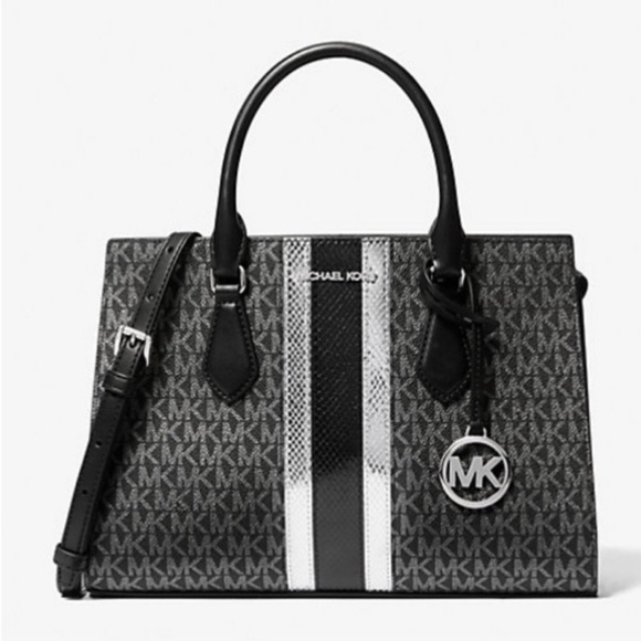 Michael Kors Sheila MediumSignature Logo and
Metallic Satchel Crossbody - Picture 1 of 12